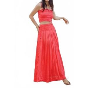 NEW ELAN smocked skirt in coral